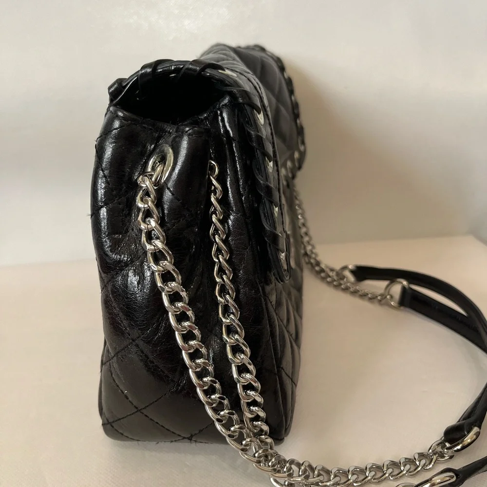 Michael Kors Hippie Grommet Sloan Black Leather Shoulder Bag - Picture 4 of 16